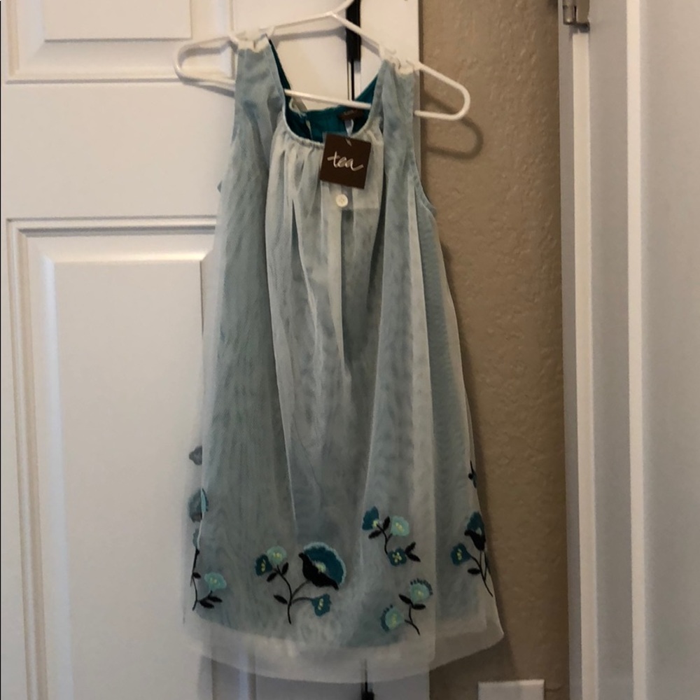 Sweet Tea dress- teal with gauze overlay